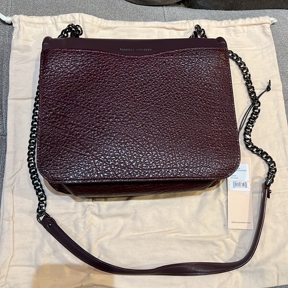 Women’s Rebecca Minkoff Phoebe Shoulder Bag - Plum/Snakeskin - Picture 2 of 4